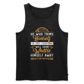 Wood Carving He Who Trims Himself To Woodworking - Men's Premium Organic Tank Top - black - Front - AI Model Male 178 light (178cm)