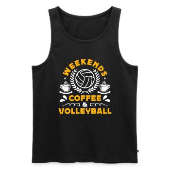Beach Volleyball Weekends Coffee & Volleyball Set - Männer Premium Bio Tank Top - Schwarz - Vorne - Michal (187cm)