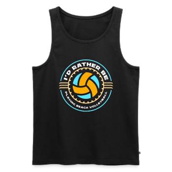 Beach Volleyball I'd Rather Be Playing Beachball - Men's Premium Organic Tank Top - black - Front - Michal (187cm)