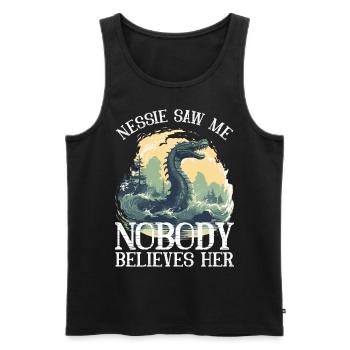 Nessie Loch Ness Monster Monster Écosse - Débardeur bio Premium Homme - noir - Devant - Michal (187cm)