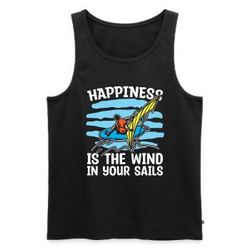 Windsurfing Happiness Is The Wind In Surfboarder - Männer Premium Bio Tank Top - Schwarz - Vorne - Michal (187cm)