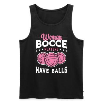 Bocce Ball Femmes Les joueurs de pétanque ont des balles Boule - Débardeur bio Premium Homme - noir - Devant - Michal (187cm)