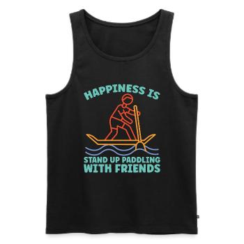 Stand Up Paddle Happiness Is Stand Water Sports - Men's Premium Organic Tank Top - black - Front - AI Model Male 178 light (178cm)