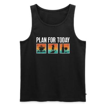 Stand Up Paddle Plan For Today Paddleboarding - Men's Premium Organic Tank Top - black - Front - AI Model Male 178 light (178cm)