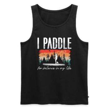 Stand Up Paddle I Paddle For Balance Water Sport - Men's Premium Organic Tank Top - black - Front - AI Model Male 178 light (178cm)
