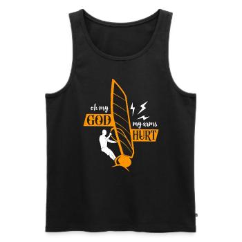 Windsurfing Oh My God My Arms Hurt Loves Surfboard - Männer Premium Bio Tank Top - Schwarz - Vorne - Michal (187cm)