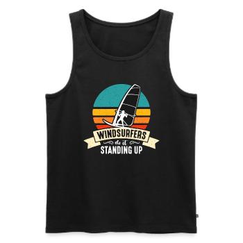 Windsurfing Windsurfers Do It Standing Up Surfing - Männer Premium Bio Tank Top - Schwarz - Vorne - AI Model Male 178 light (178cm)