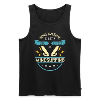 Windsurfing Being Awesome Is Just A Water Sports - Men's Premium Organic Tank Top - black - Front - AI Model Male 178 light (178cm)