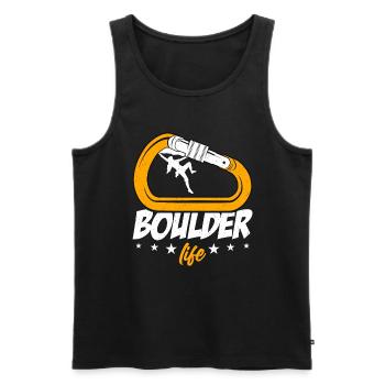 Indoor Climbing Boulder Life Mountaineer Climber - Männer Premium Bio Tank Top - Schwarz - Vorne - AI Model Male 178 light (178cm)