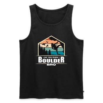 Indoor Climbing Do You Even Boulder Bro Bouldering - Männer Premium Bio Tank Top - Schwarz - Vorne - AI Model Male 178 light (178cm)