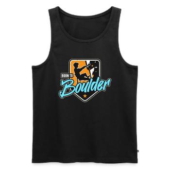 Indoor Climbing Born To Boulder Climbing Hall - Männer Premium Bio Tank Top - Schwarz - Vorne - AI Model Male 178 light (178cm)