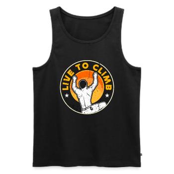 Indoor Climbing Live To Climb Bouldering Climber - Männer Premium Bio Tank Top - Schwarz - Vorne - AI Model Male 178 light (178cm)