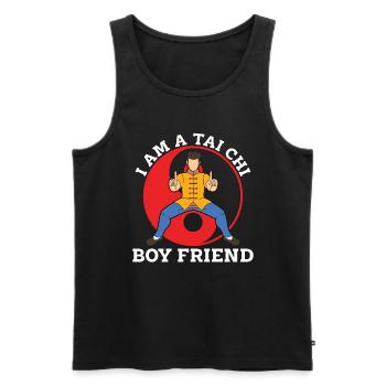 Tai Chi I Am A Tai Chi Boy Friend Martial Arts - Männer Premium Bio Tank Top - Schwarz - Vorne - Michal (187cm)