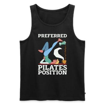 Pilates Preferred Pilates Position Meditation - Men's Premium Organic Tank Top - black - Front - AI Model Male 178 light (178cm)