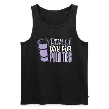 Pilates It's A Beautiful Day For Pilates Reformer - Männer Premium Bio Tank Top - Schwarz - Vorne - AI Model Male 178 light (178cm)
