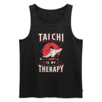 Tai Chi Is My Therapy Martial Arts Meditation - Men's Premium Organic Tank Top - black - Front - Michal (187cm)