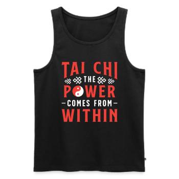 Tai Chi The Power Comes From Within Martial Arts - Men's Premium Organic Tank Top - black - Front - AI Model Male 178 light (178cm)