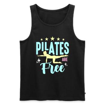 Pilates Are Free Reformer Pilates Class Training - Männer Premium Bio Tank Top - Schwarz - Vorne - AI Model Male 178 light (178cm)