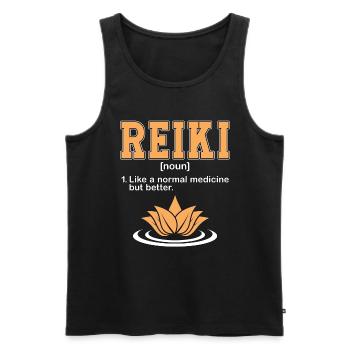 Nom Reiki comme la guérison énergétique de la médecine normale - Débardeur bio Premium Homme - noir - Devant - Michal (187cm)