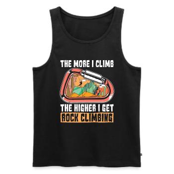 Rock Climbing The More I Climb The Higher Boulder - Men's Premium Organic Tank Top - black - Front - AI Model Male 178 light (178cm)