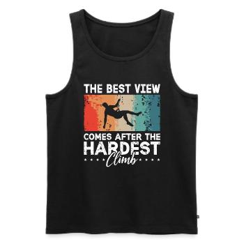 Indoor Climbing The Best View Comes After Climbing - Men's Premium Organic Tank Top - black - Front - Michal (187cm)