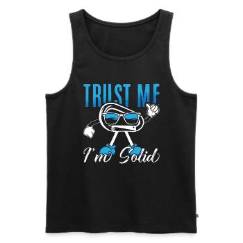 Rock Climbing Trust Me I'm Solid Mountaineering - Männer Premium Bio Tank Top - Schwarz - Vorne - AI Model Male 178 light (178cm)