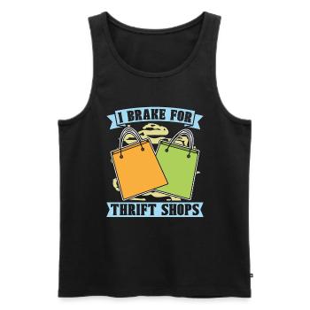 Thrift Shopping I Brake For Thrift Shops Shopper - Men's Premium Organic Tank Top - black - Front - Michal (187cm)