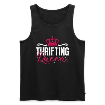 Thrift Shopping Thrifting Queen Shopper Thrifter - Männer Premium Bio Tank Top - Schwarz - Vorne - AI Model Male 178 light (178cm)