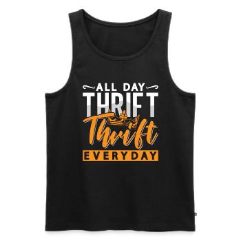 Thrift Shopping All Day Thrift Thrift Flea Market - Männer Premium Bio Tank Top - Schwarz - Vorne - AI Model Male 178 light (178cm)