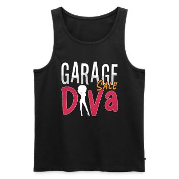 Garage Sale Diva Bargain Hunter Loves Flea Market - Men's Premium Organic Tank Top - black - Front - AI Model Male 178 light (178cm)