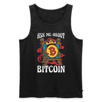 Cryptocurrency Ask Me About Bitcoin Stock Market - Männer Premium Bio Tank Top - Schwarz - Vorne - Michal (187cm)