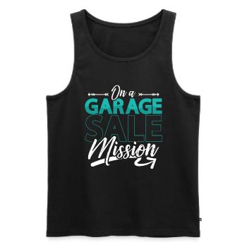 Garage Sales On A Garage Sale Mission Flea Market - Männer Premium Bio Tank Top - Schwarz - Vorne - Michal (187cm)