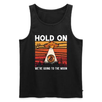 Cryptocurrency Hold On We're Going To The Trading - Men's Premium Organic Tank Top - black - Front - AI Model Male 178 light (178cm)