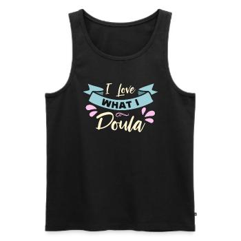 Doula J’aime ce que je Doula Compagne de naissance Sages-femmes - Débardeur bio Premium Homme - noir - Devant - Michal (187cm)