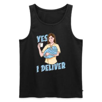 Ob/Gyn Nurse Yes I Deliver Baby Catcher OB Nurse - Men's Premium Organic Tank Top - black - Front - AI Model Male 178 light (178cm)