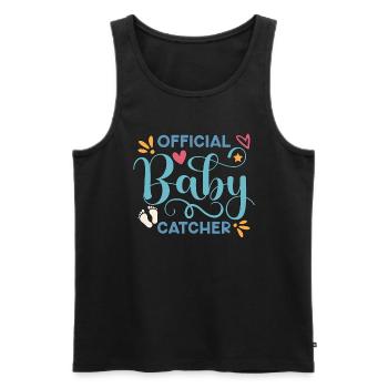 Ob/Gyn Nurse Official Baby Catcher Obstetrician - Men's Premium Organic Tank Top - black - Front - AI Model Male 178 light (178cm)