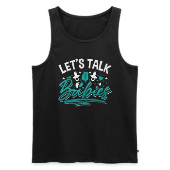 Ob/Gyn Nurse Let's Talk Babies Midwifery OB Nurse - Men's Premium Organic Tank Top - black - Front - AI Model Male 178 light (178cm)