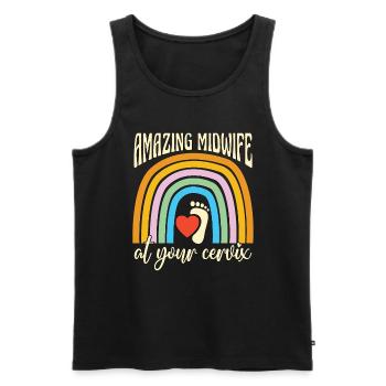 Midwife Amazing Midwife At Your Cervix Obstetrics - Männer Premium Bio Tank Top - Schwarz - Vorne - Michal (187cm)