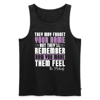 Midwife They May Forget Your Name Doula Midwives - Men's Premium Organic Tank Top - black - Front - AI Model Male 178 light (178cm)