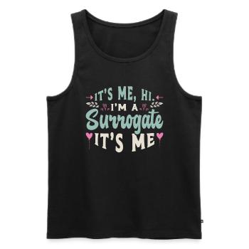La maternité de substitution c’est moi salut je suis une FIV de grossesse de substitution - Débardeur bio Premium Homme - noir - Devant - Michal (187cm)