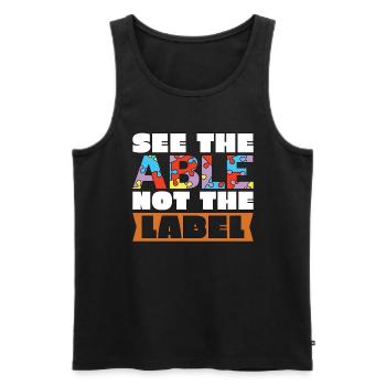 IEP See The Able Not The Label Special Education - Männer Premium Bio Tank Top - Schwarz - Vorne - AI Model Male 178 light (178cm)