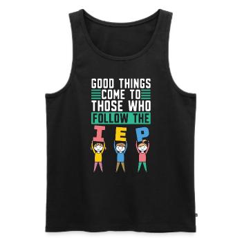 IEP Good Things Come To Those Who Autism Teacher - Men's Premium Organic Tank Top - black - Front - Michal (187cm)