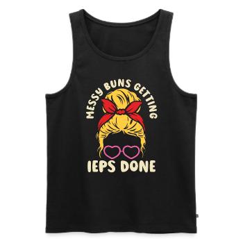 IEP Messy Buns Getting IEPs Done Special Education - Men's Premium Organic Tank Top - black - Front - Michal (187cm)