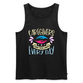 Caregiving Caregivers Earn Their Caregiving Team - Men's Premium Organic Tank Top - black - Front - AI Model Male 178 light (178cm)