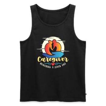 Caregiving Caregiver Honoring A Loved Caretaker - Men's Premium Organic Tank Top - black - Front - AI Model Male 178 light (178cm)