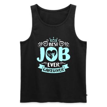 Caregiving Best Job Ever Caregiver Loves Caretaker - Men's Premium Organic Tank Top - black - Front - AI Model Male 178 light (178cm)