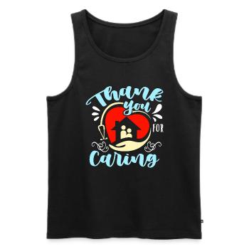 Caregiving Thank You For Caring Family Caregiver - Men's Premium Organic Tank Top - black - Front - AI Model Male 178 light (178cm)