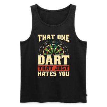 Darts That One Dart That Just Darter Dart Player - Men's Premium Organic Tank Top - black - Front - AI Model Male 178 light (178cm)