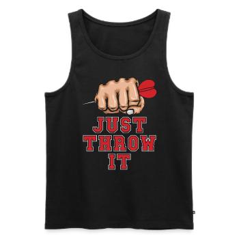 Darts Just Throw It Darting Bullseye Dart Player - Männer Premium Bio Tank Top - Schwarz - Vorne - Michal (187cm)