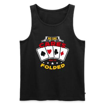 Classic Blackjack No One Cares What You Card Game - Men's Premium Organic Tank Top - black - Front - AI Model Male 178 light (178cm)